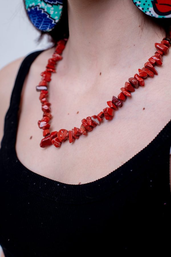 Gabon Red Stones Beaded Necklace